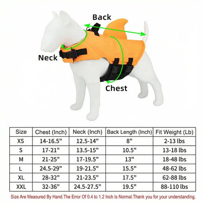 Blue Noblias dog swim vest with shark design, XS size, providing safety and buoyancy for pets during water activities.