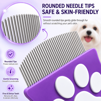 Noblias pet face cleaning brush with purple bristles, designed for gentle grooming of pets' facial fur and skin.