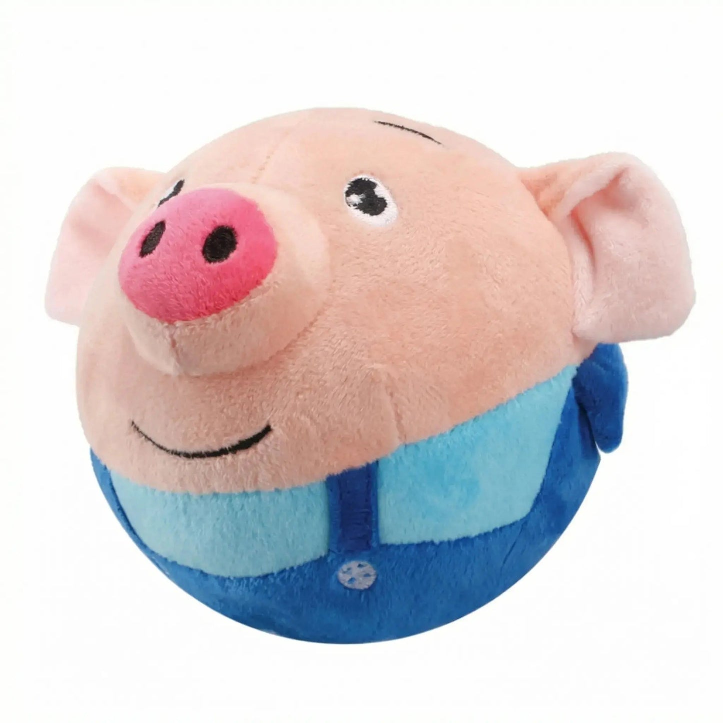 Red Noblias squeaky pig dog toy made of soft plush, designed for interactive chewing and play for dogs.