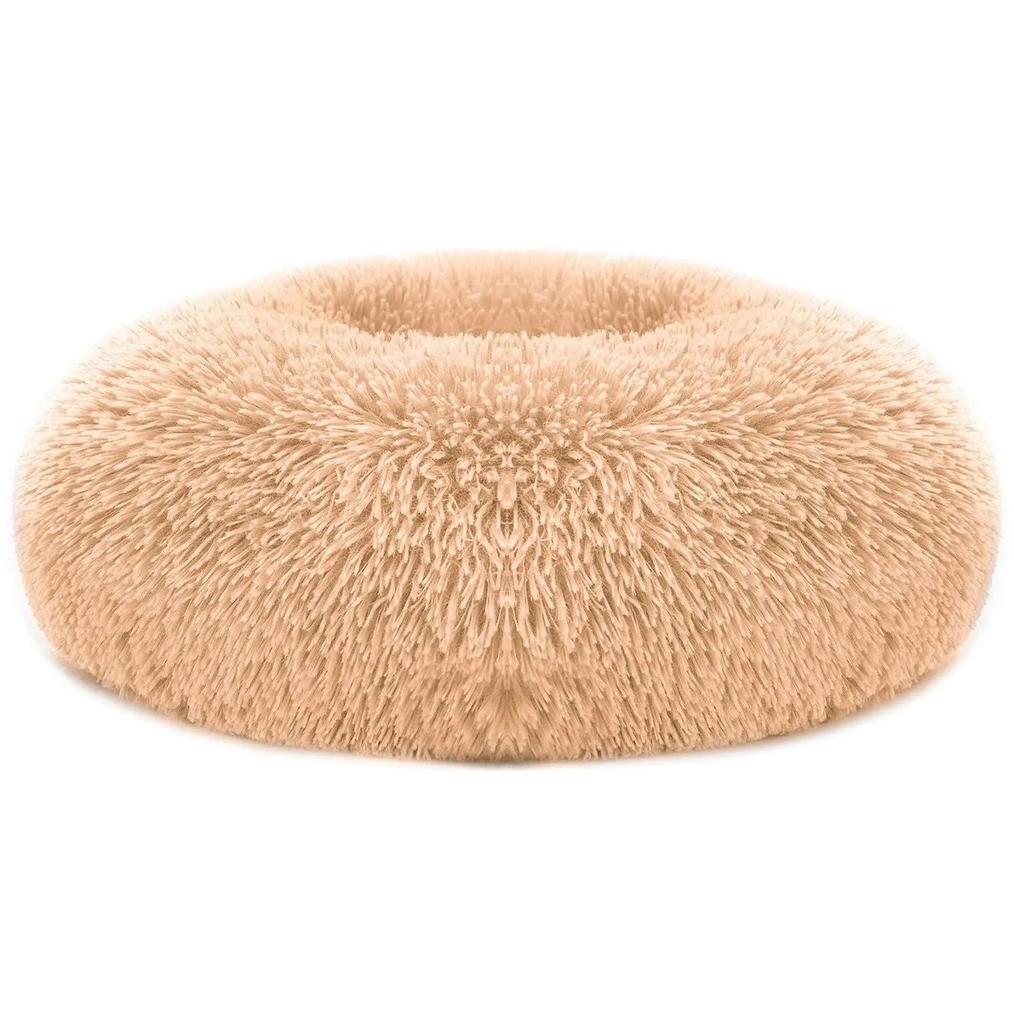 Brown Noblias soft fleece pet bed, cozy nest for small dogs and cats, warm and comfortable for restful sleep.