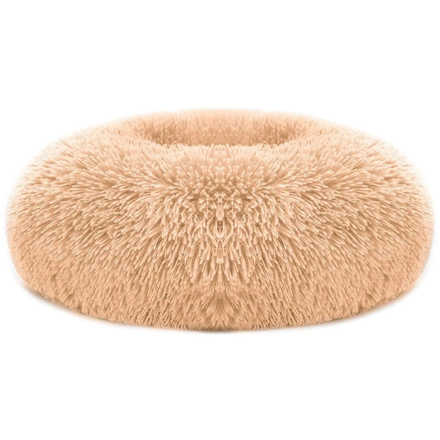 Brown Noblias soft fleece pet bed, cozy nest for small dogs and cats, warm and comfortable for restful sleep.