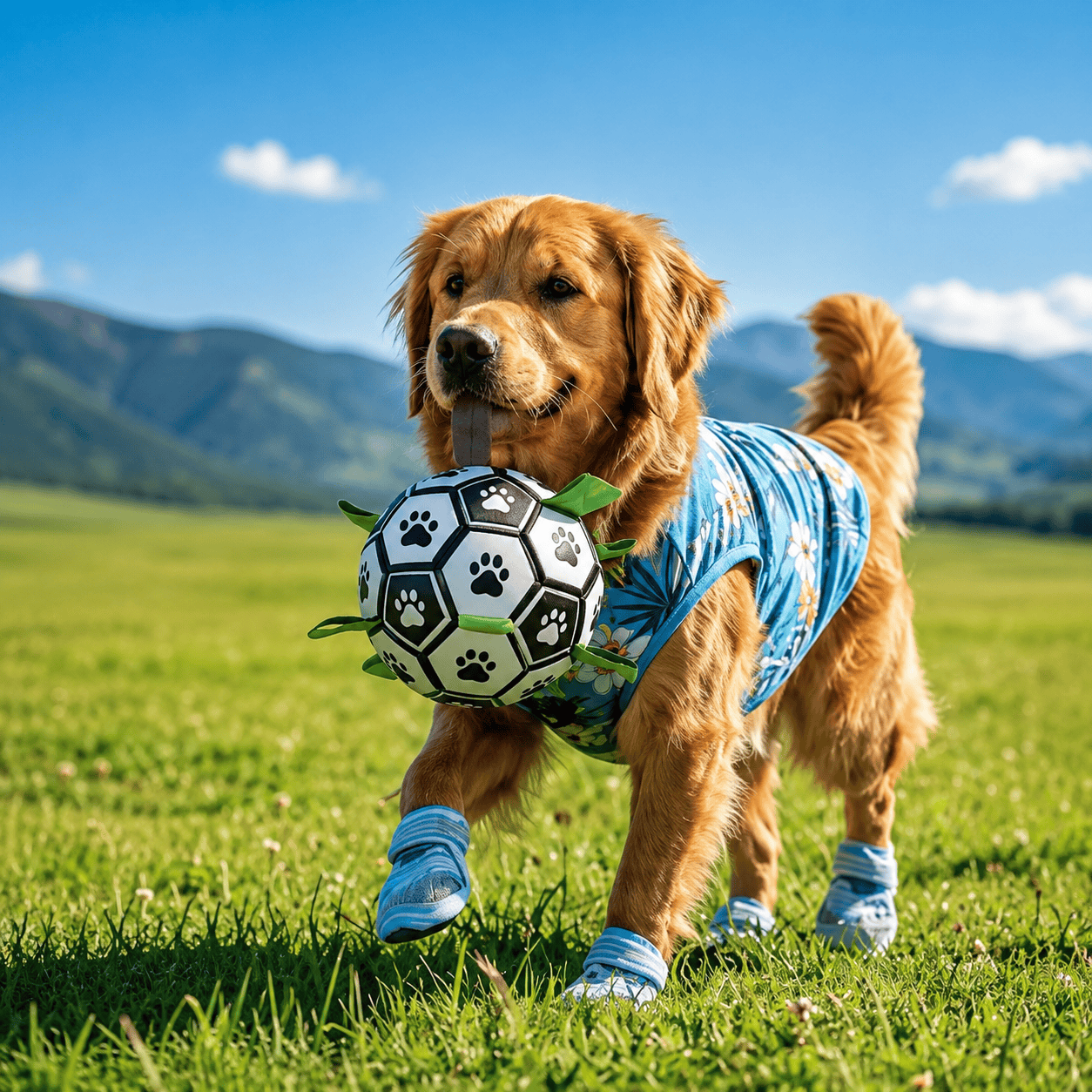 Noblias interactive dog soccer ball designed for active outdoor play, featuring durable material and bright colors for dogs' fun.