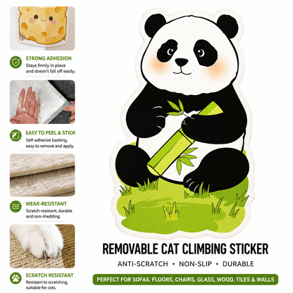 Panda design cat scratcher wall pad, badged anti scratch, non slip and durable for sofas, floors, chairs, glass, wood, tiles and walls.