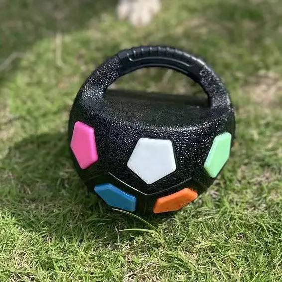 Durable Noblias dog toy ball for stress relief, chew and play, made of transparent, tough material for dogs.