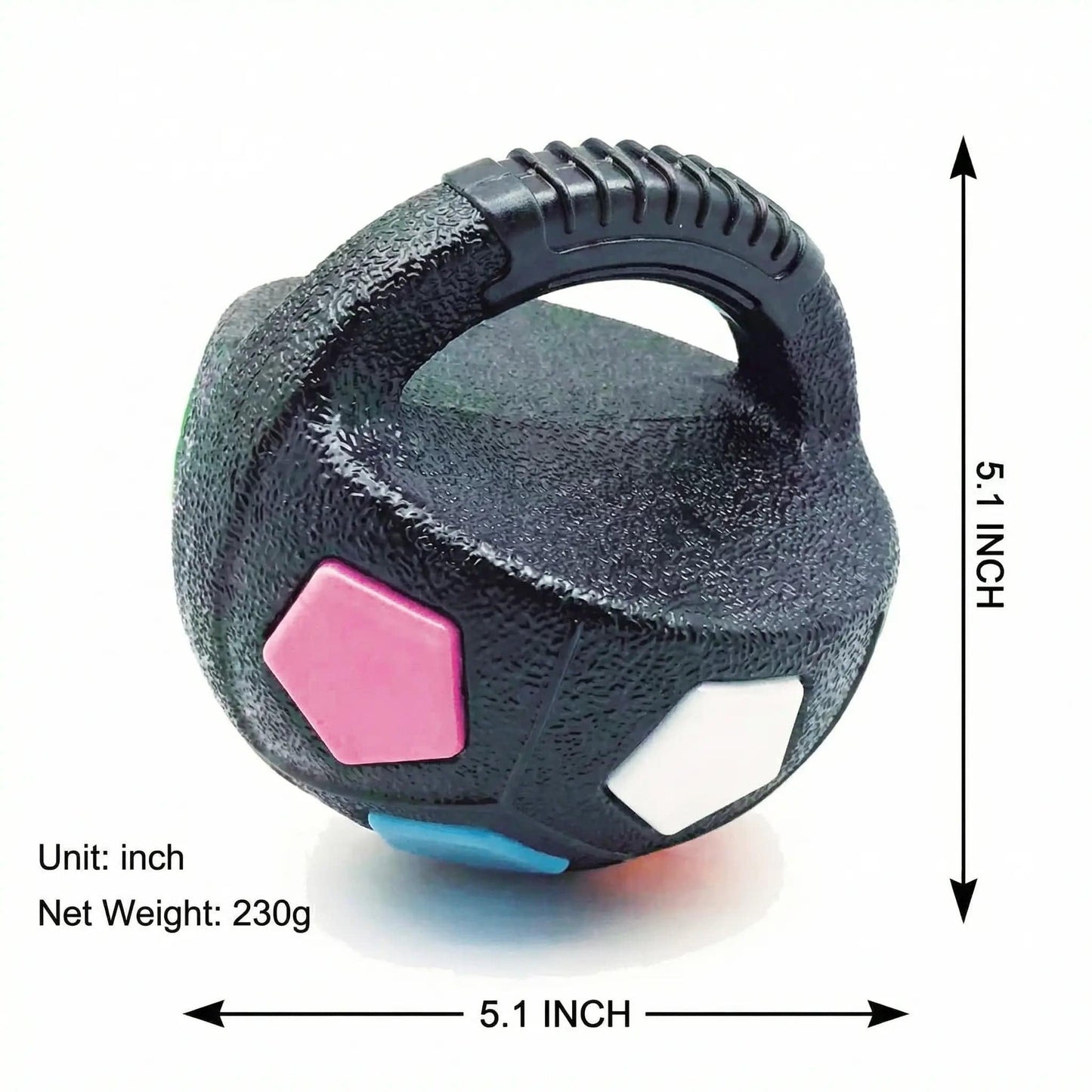 Transparent durable dog toy ball by Noblias for stress relief, chewing, and play, designed for dogs to enjoy and chew safely.