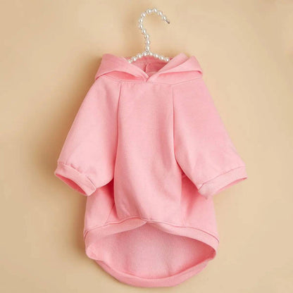 Cute Noblias pet hoodie for dogs and cats with "I Love My Mom" print, cozy and stylish pet apparel for small pets.