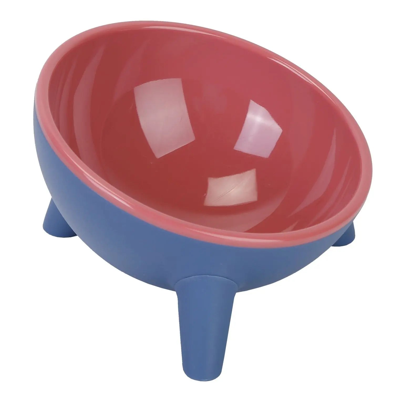 Yellow Noblias raised pet bowl for cats and small dogs, tilted elevated feeding bowl for comfortable eating and drinking.