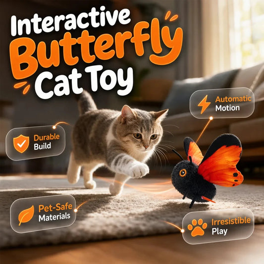 Interactive Automatic Butterfly Teaser for Indoor Cats